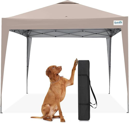 Quictent 10x10 Pop Up Canopy Tent Without Sidewall, Instant Setup Gazebo for 1 Person, Portable & Compact, Waterproof & UV Protection, Ideal for Camping, Beach, Parties, and Outdoor Events