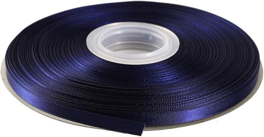 ITIsparkle 1/4" Inch Double Faced Satin Ribbon 50 Yards-Roll Set for Gift Wrapping Scrap Books Party Favor Hair Braids Baby Shower Decoration Floral Arrangement Craft Supplies, Navy Ribbon