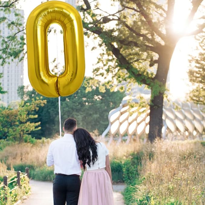 TONIFUL 40 Inch Large Gold Letter O Balloons, Foil Mylar Big Balloons for 2026 New Year Eve Graduation Wedding Baby Shower Birthday Party Anniversary Supplies Decorations