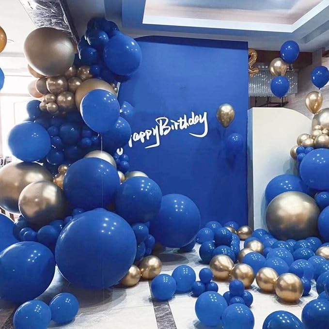 412pcs Royal Blue Balloons 18 12 10 5 Inch Blue Balloon Garland Arch Kit Different Sizes Matte Latex Balloons for Baby Shower Birthday Wedding Party Decorations