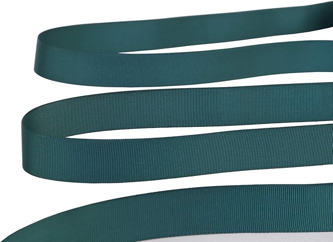 Ribbonitlux 1" Wide Solid Grosgrain Ribbon 25 Yards (347-Teal）, Set for Gift Wrapping, Party Decor, Sewing Applications, Wedding and Craft