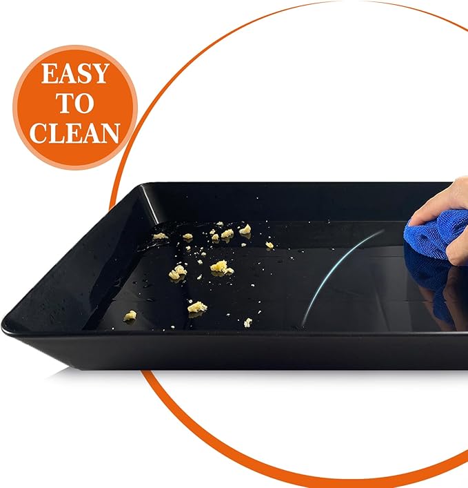 Serving Tray Platter, 6 Pcs Food Tray for Veggie Fruit Snack Dessert Cookie Cheese, Food Trays for Party Supplies Display, Plastic Platters for Serving Food, Large Trays, BPA Free