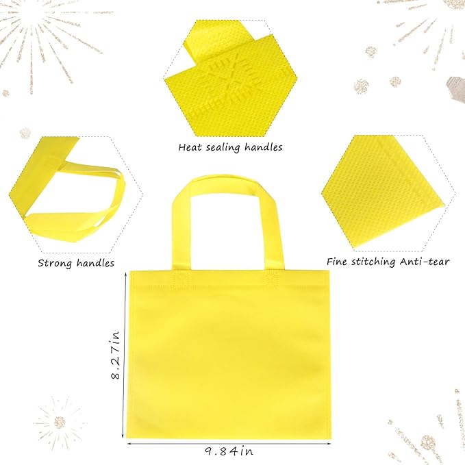 40Pcs Reusable Party Favor Bags, Non-Woven Small Goodie Bags, Treat Tote Gift Bag with Handles for Kids Birthday, Baby Shower