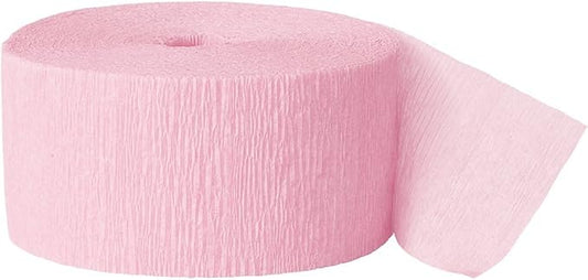 Unique Industries Crepe Paper Streamer, 81ft, Pastel Pink