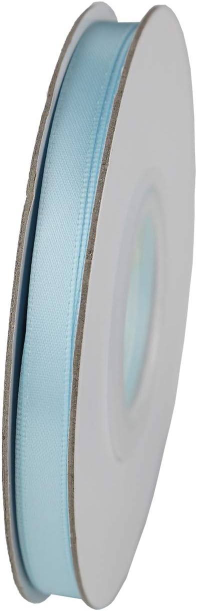 ITIsparkle 1/4" Inch Double Faced Satin Ribbon 50 Yards-Roll Set for Gift Wrapping Scrap Books Party Favor Hair Braids Baby Shower Decoration Floral Arrangement Craft Supplies, Light Blue Ribbon