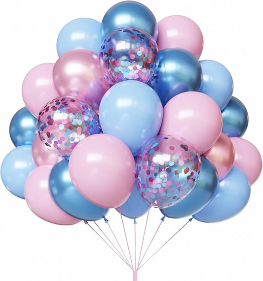 YMSZ Pink and Blue Balloons, 67 12 Inch Gender Reveal Balloons for Boy or Girl Gender Reveal Decorations Birthday Party Baby Shower Anniversary Decoration
