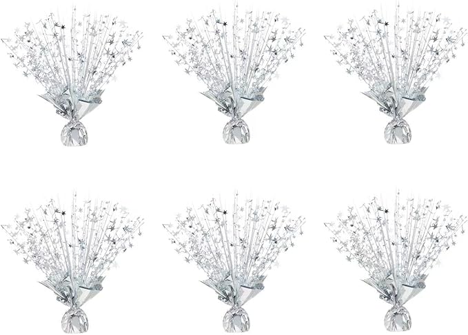 Metallic Foil Spray Centerpiece Stars for Wedding, Birthday, Anniversary, Christmas Table Decor, Holiday Festival Baby Shower Graduation Mantle Party Decorations (silver630)