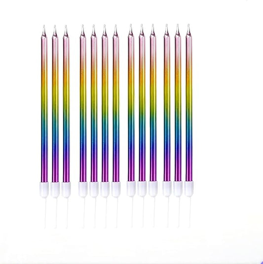 Birthday Candles - Colorful Birthday Candle Long Thin Cake Candles