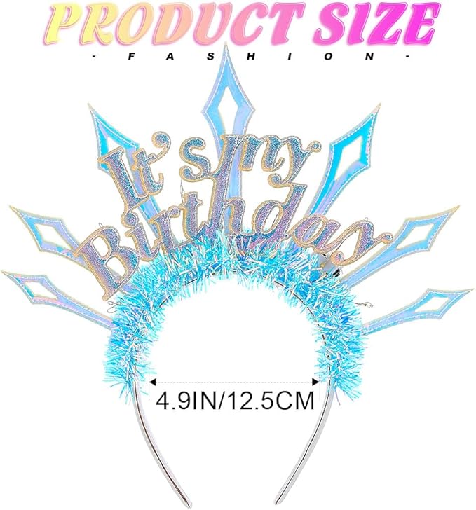 JAKAWIN Light Up Birthday Headband Glowing It's My Birthday Crown for Women