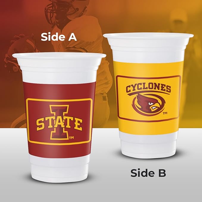 Westrick Iowa State Cyclones 16oz Plastic Cups, 16 Pack – Officially Licensed Iowa State University Disposable Party Cups with Logo – Tailgating, Game Day, Graduation Parties & Fan Celebrations