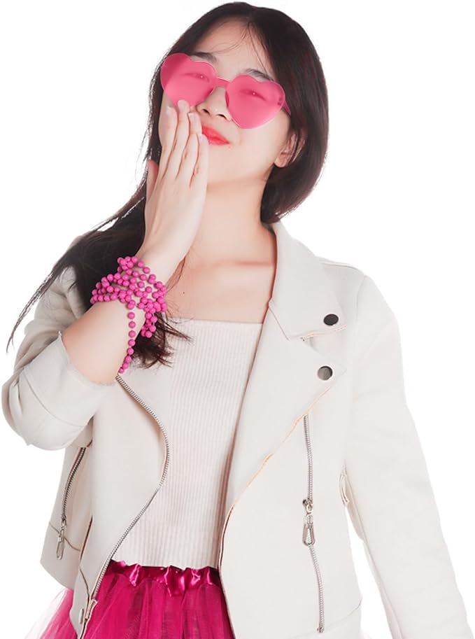 30 Pcs Heart Shape Sunglasses Frameless Transparent Glasses Get-Together Favors for Women