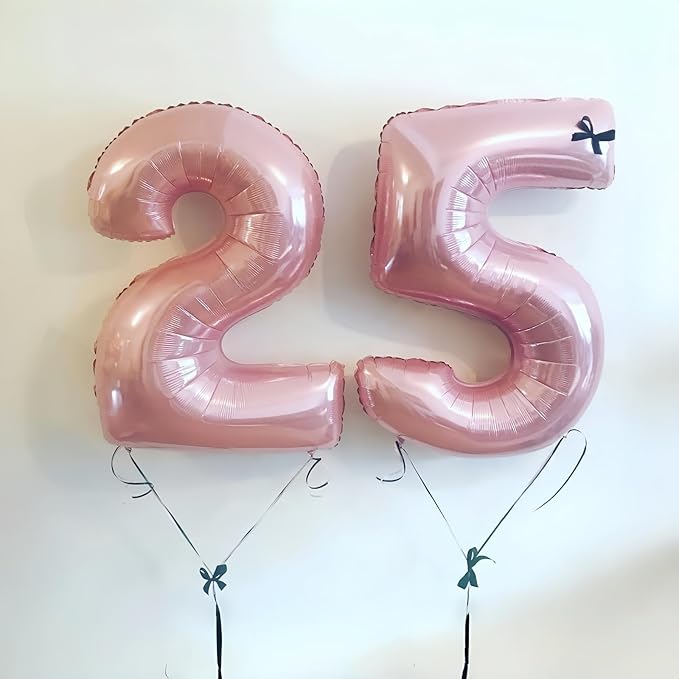 Light Pink Balloon Number 5, 40 Inch Large Self Inflating Foil Number Balloons 0-9, Pastel Pink Digital 5 Helium Balloon for 5th Girls Women Birthday Party Graduation Anniversary Decorations