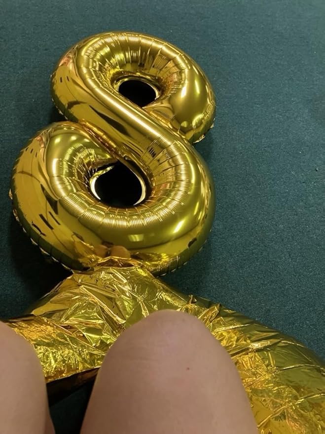 40 inch Number Balloon 0-9 Gold Large Number 8 Balloons,Digital Balloons for Birthday Party Celebration Decorations Supplies, Helium Foil Number Balloons for Wedding Anniversary