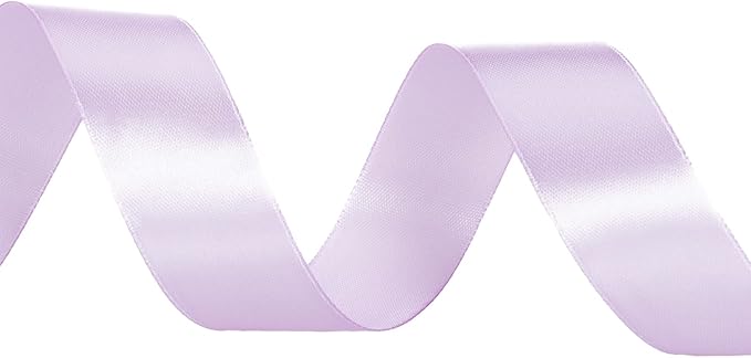 YASEO 1 Inch Lilac Solid Satin Ribbon, 50 Yards Craft Fabric Ribbon for Gift Wrapping Floral Bouquets Wedding Party Decoration