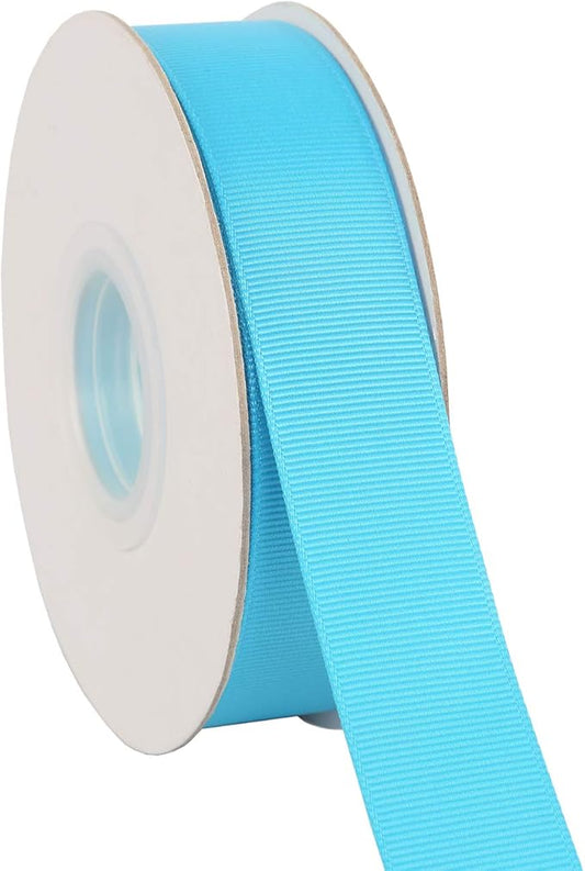 Ribbonitlux 1" Wide Solid Grosgrain Ribbon 25 Yards (340-Turquoise）, Set for Gift Wrapping, Party Decor, Sewing Applications, Wedding and Craft