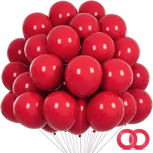 Red Balloons 110Pcs 5 Inch Small Latex Party Balloons, Mini Thick Birthday Balloons for Wedding Baby Shower Decorations.