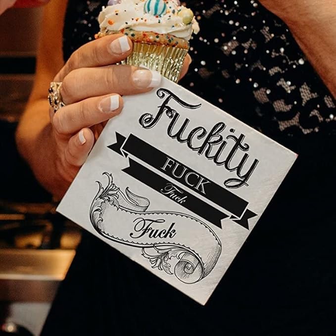Twisted Wares - Funny Cocktail Napkins - F'CKITY F'CK F'CK F'CK - Boutique Cocktail Napkins - Perfect for any Celebrations 5"X5" (20 Pack)
