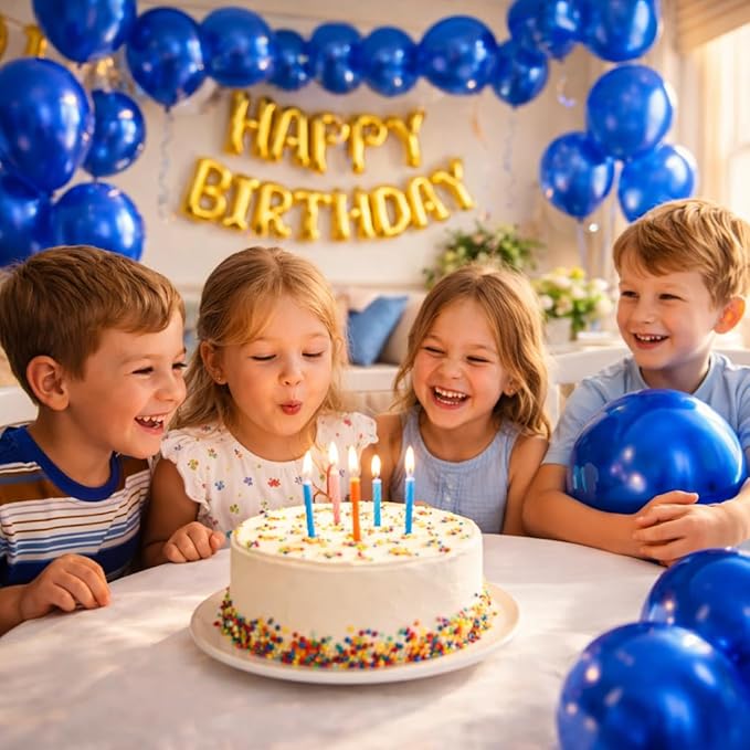 Royal Blue Balloons 100 Pack, 12 Inch Round Latex Helium Blue Balloon, for Baseball Baby Shower Birthday Graduation Sports Nautical Retirement Patriotic Party Decorations
