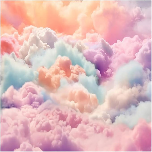 Kate 8x8ft Colorful Cloud Sky Fairytale Fantasy Photography Backdrops Dreamlike Happy Birthday Party Baby Shower Photo Background Video