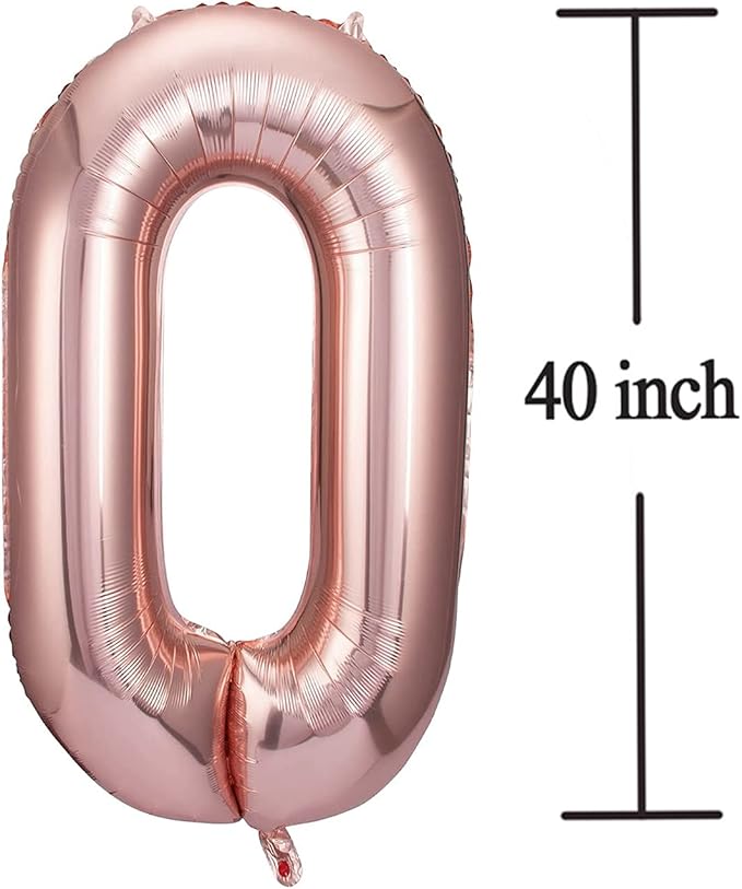 Rose Gold 50 Number Balloons Big Giant Jumbo Large Number 50 Foil Mylar Balloons for Women Men 50th Birthday Party Supplies 50 Anniversary Events Decorations-40 inch