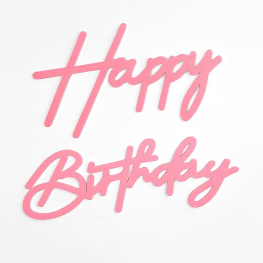 Pink Happy Birthday Felt Sign for Backdrop - Large Happy Birthday Letters for Balloon Arch Party Backdrop Decorations Large Reuseable Signs for Baby Girl Women Party Baby Shower
