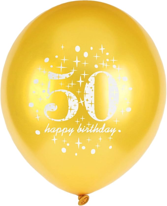 SHUNTAI 50th Birthday Balloons Women Rose Gold 50th Birthday Decorations for Her Happy 50th Birthday Latex Confetti Balloon 50 Years Old Anniversary Theme Birthday Party Supplies 15 Pack 12 Inch