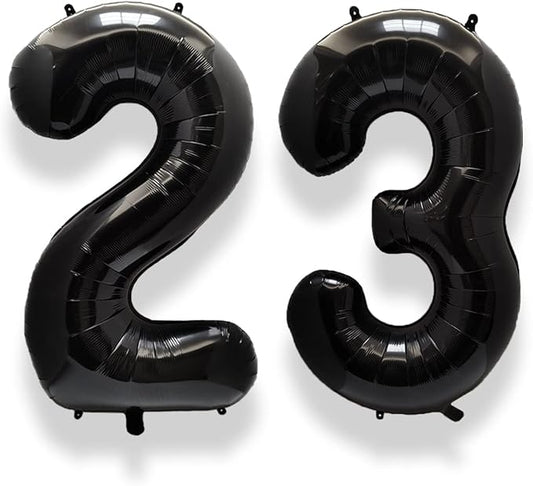 AULE 40 Inch Large 23 Balloon Numbers Black, Big Foil Number Balloons, Giant Helium Happy 23th Birthday Party Decorations for Man and Women, Huge Mylar Anniversary Party Supplies