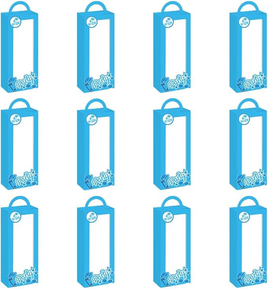 Namhcir 12PCS Blue Party Favor Boxes, Doll Gift Goodie Bag Candy Box with Handle for Girls Women's Party, Wedding, Anniversary, Christmas