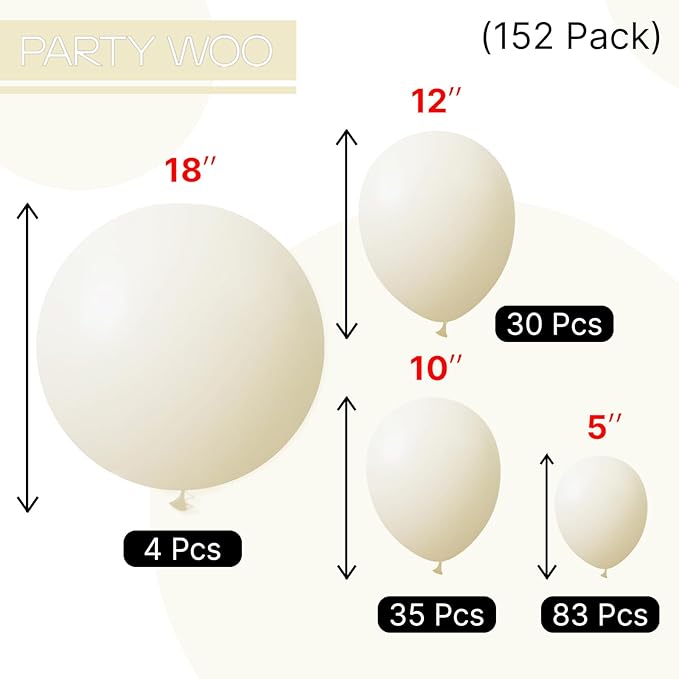 PartyWoo Pastel Yellow Balloons 152pcs Different Sizes of 18 12 10 5 Inch Light Pale Yellow Balloon Arch Kit Garland for Baby Shower Easter Little Cutie Bee Birthday Party Decorations Yellow-Q07