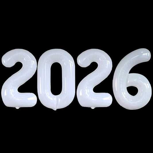 White 2026 Balloons 42 Inch, Giant - White Graduation Decorations 2026, Foil Number 2026 Graduation Balloons Class of 2026 Decorations | Graduation Party Decorations | Prom Decorations 2026, Katchon