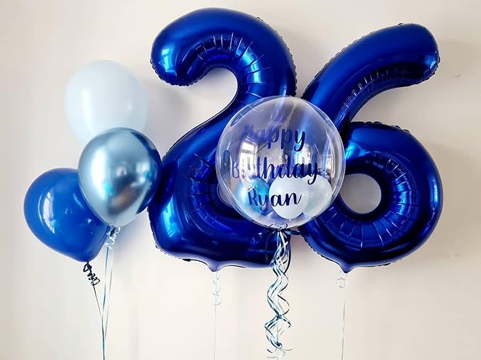 40 Inch Navy Blue 26 Number Balloons Giant Jumbo Huge 26 or 62 Foil Mylar Helium Number Digital Balloons Dark Blue Birthday Mylar Digital Balloons 26th or 62th Birthday Anniversary Events Party