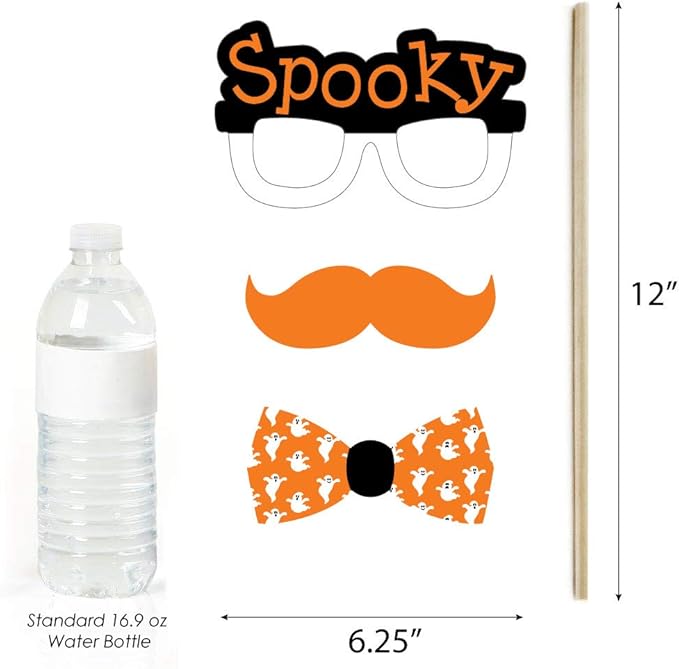 Big Dot of Happiness Spooky Ghost - Halloween Party Photo Booth Props Kit - 20 Count
