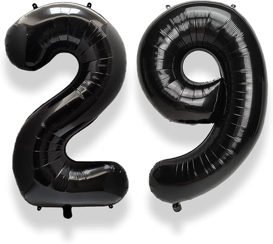AULE 40 Inch Large 29 Number Balloons Black, Big Foil Number Balloons, Giant Helium Happy 29th Birthday Party Decorations for Man and Women, Huge Mylar Anniversary Party Supplies