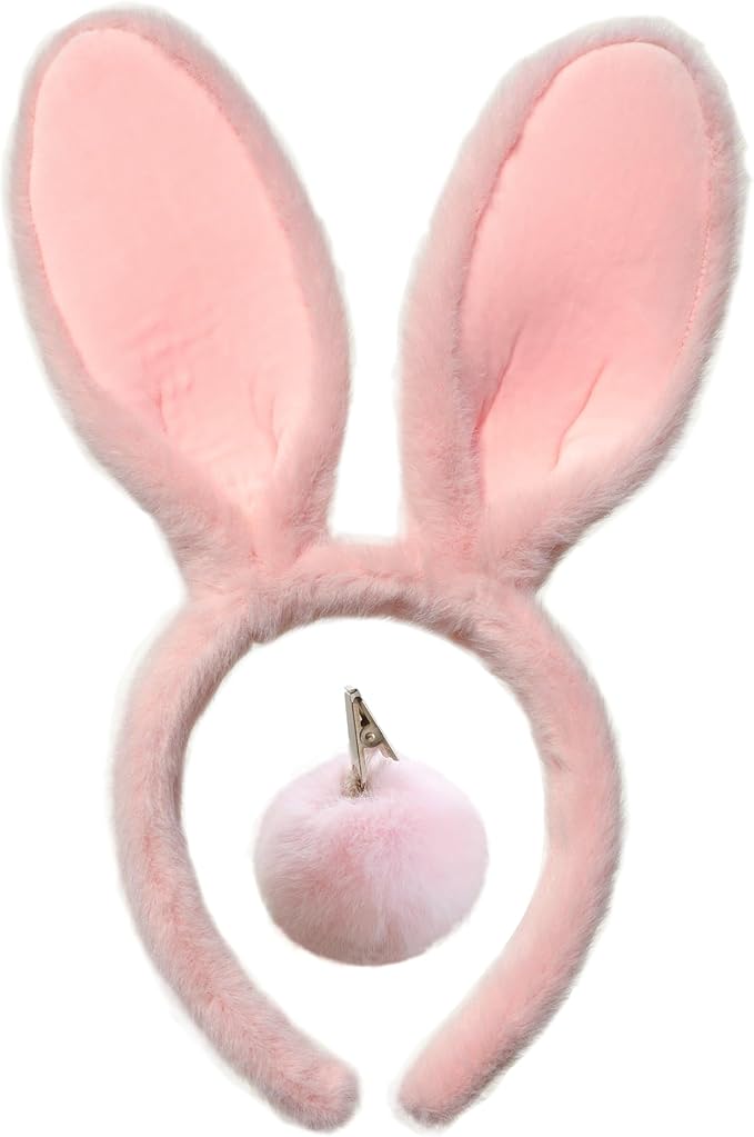 Olivemont Easter bunny ears headband for rabbit pretend play plush costume