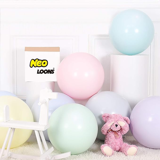 36 Inch Giant Latex Balloons, Neo LOONS Pastel Mint Green Rainbow Balloons Large Macaron Balloons for Birthdays Weddings Receptions Festival Party Decoration, Pack of 5 Pcs