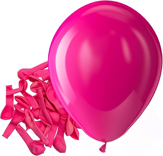 Bezente Hot Pink Latex Party Balloons - 150 Pack 5 inch Matte Small Pink Helium Balloons for Wedding Bridal Shower Valentine's Day Birthday Party Backdrop Decorations