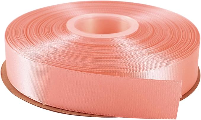 ITIsparkle 1" Inch Double Faced Satin Ribbon 50 Yards-Roll Set for Gift Wrapping Scrap Books Party Favor Hair Braids Baby Shower Decoration Floral Arrangement Craft Supplies, Pink Ribbon