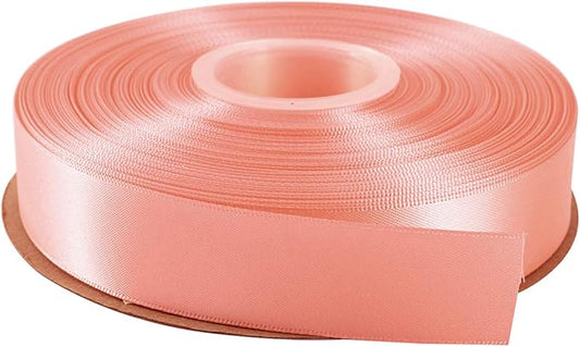 ITIsparkle 1" Inch Double Faced Satin Ribbon 50 Yards-Roll Set for Gift Wrapping Scrap Books Party Favor Hair Braids Baby Shower Decoration Floral Arrangement Craft Supplies, Pink Ribbon