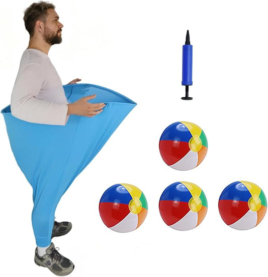 Granny Pants Yard Game – Oversized Stretchy Pants Outdoor Toss Game with Bouncy Balls & Pump, Fun Reunion Party Game for Adults, Perfect for Backyard, Field Day & Team Activities
