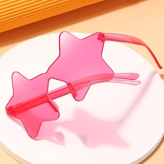 LIULIUBTY Star Shaped Sunglasses, Heart Sunglasses for Bachelorette Party, Colorful Party Favors
