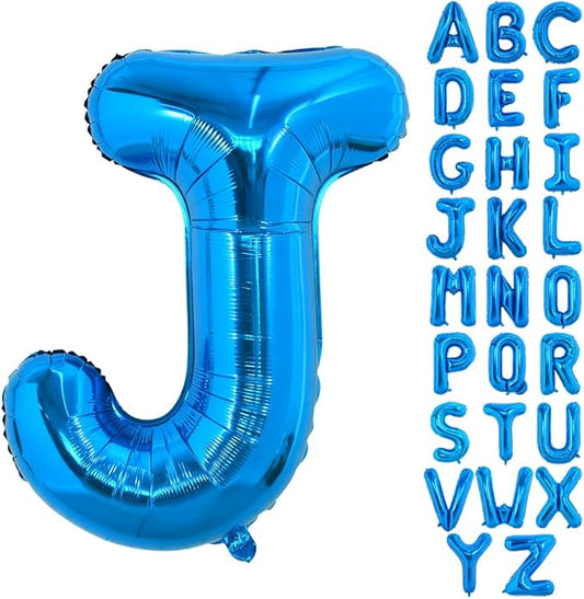 TONIFUL 40 Inch Large Blue Letter J Balloons Giant Alphabet Letter Balloons,Foil Mylar Big Balloons for 2026 Graduation Birthday Party Anniversary New Year Graduation Supplies Decorations