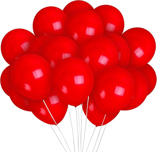 Treasures Gifted Matte Red Balloons - Dark, Ruby, Cherry, Crimson Latex 12 Inch - Globos Rojos - Bulk Pack of 72