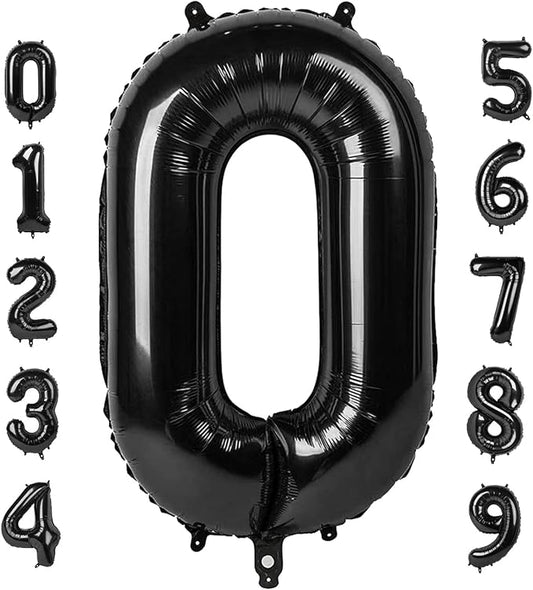 Number 0 Balloons 40 Inch Black Number Balloons for 10 20 30 40 50 60 70 80 90 100 Numbers Balloon Birthday Decorations Wedding Event Baby Shower