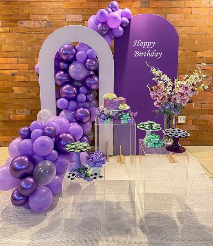 AIOZX Purple Latex Balloon Set - 50 Pcs 12 Inches Dark Purple Balloons Metallic Purple Balloons for Birthday Wedding Baby Shower Party Decoration