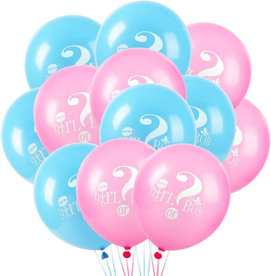 Lecpeting 20 Pcs Gender Reveal Balloons Boy or Girl Letter Balloon 12 Inches Latex Party Balloon for Baby Shower Themed Party Decorations