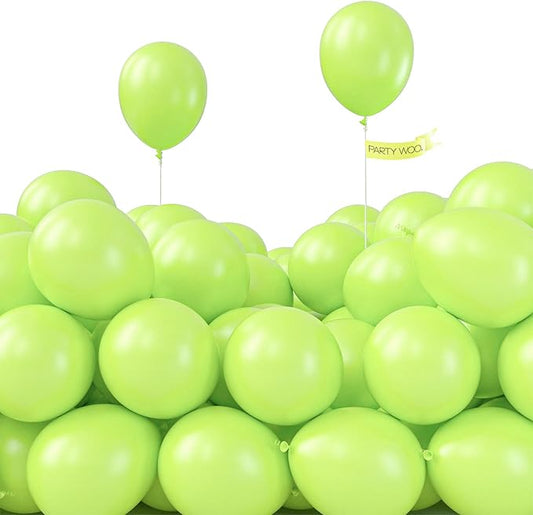 PartyWoo Lime Green Balloons 50 pcs 5 Inch Small Mini Neon Yellowish Light Green Latex Balloons for Graduation Halloween Safari Summer Weddings Baby Showers Birthday Party Decorations Green-Y6