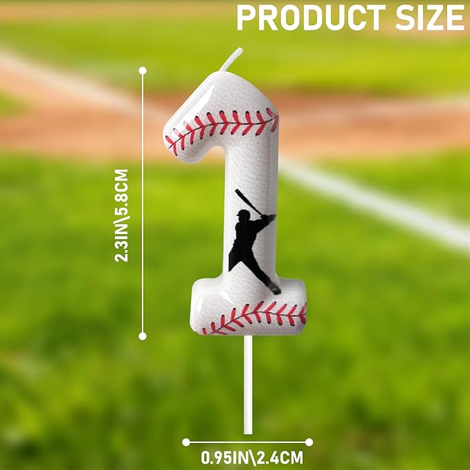 Baseball Birthday Number Candle, Number 13 Candles for Cake Topper, Ideal Birthday Parties Cake Decor, Wedding Anniversary and Other Celebrations (Candle 13)