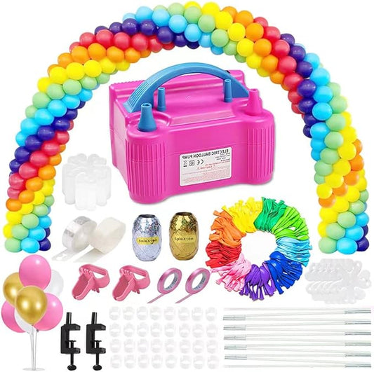 Balloon Arch Kit and Balloon Pump Electric, 12ft Wide Table Balloon Arch Stand With 100Balloons Balloon Stands For Wedding Anniversary Birthday Mother's Day Party Decoration Graduation Ceremony