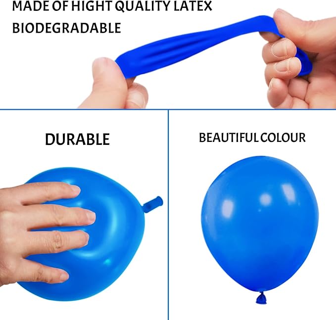 Blue Balloons 110Pcs, 5 Inch Small Blue Latex Party Balloons, Mini Thick Blue Balloons for Birthday Wedding Baby Shower Decorations.