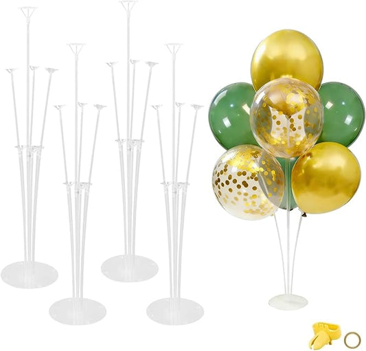4 Sets Balloon Stand Kits, Balloon Sticks Holder with Base for Table Green and Gold Party Decorations for Men's Women's Birthday Wedding Gender Reveal Baby Shower Graduation Decorations 2026